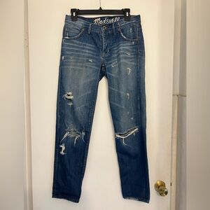 Madewell distressed jeans size 24 xxs straight /pipe leg fit great cuffed